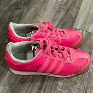 Adidas Samoa Hot Pink Sneakers Shoes size 8 modern art leather